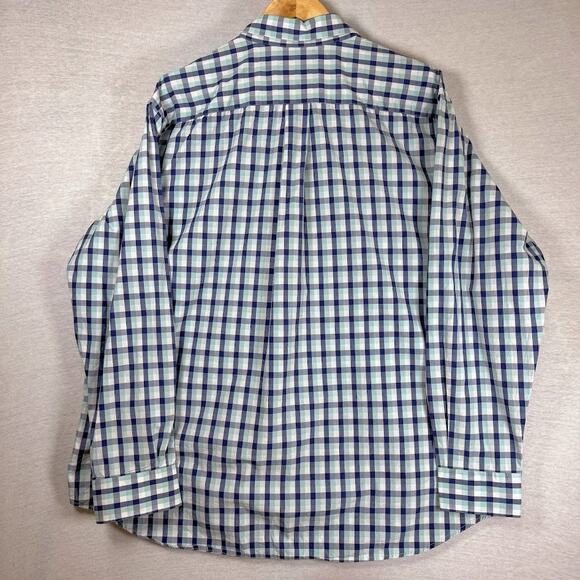 Vineyard Vines Slim Fit Whale Button Down Shirt Navy Teal Check Men's XL - Picture 10 of 10